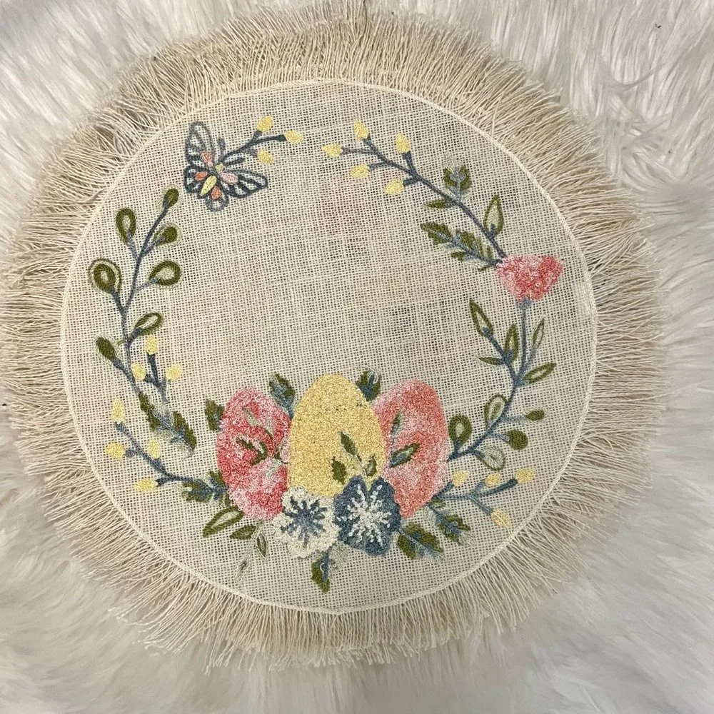 Tabitha Webb Jute embroidered placemats set of 4